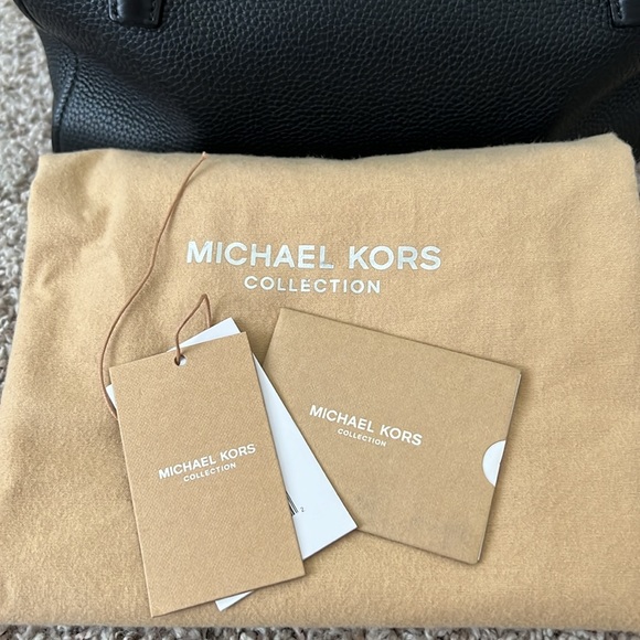 Michael Kors Collection Bancroft Large Pebbled Calf Leather Satchel - Picture 14 of 14